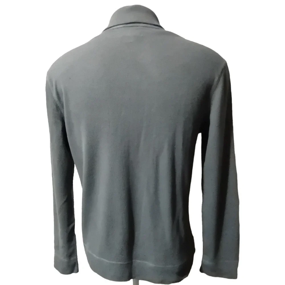 Banana Republic Sweater Men's Size Medium Gray Mock Neck Turn Down Long Sleeve